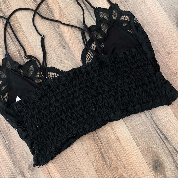 Free People Adella Crochet Lace Bralette Black - Picture 8 of 10